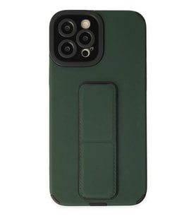 iPhone 12 Pro Max Kılıf Mega Standlı Silikon - Yeşil