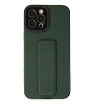 iPhone 12 Pro Max Kılıf Mega Standlı Silikon - Yeşil
