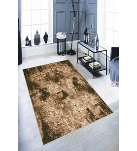 Haki Kaymaz Tabanlı Yıkanabilir Modern Antre Halıları AR297 - 100 x 160 cm