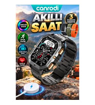 AMOLED Ekranlı Akıllı Saat 3 Değiştirilebilir Kordon Kablosuz Şarj ve Spor Takibi