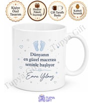 Baba Adayına Hediye Yakında Baba Oluyorum Temalı Özel Baskılı Kupa Bardak