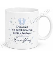Baba Adayına Hediye Yakında Baba Oluyorum Temalı Özel Baskılı Kupa Bardak