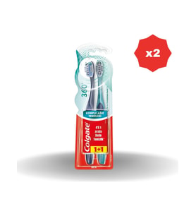 Colgate 360 Diş Fırçası Komple Ağız Yumuşak 1+1- (2 Adet) (Çok Renkli)