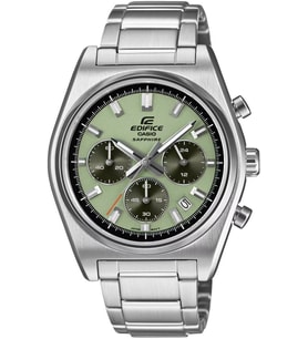 Casio EFB-730D-3AVUDF Edifice Quartz Çelik Gri Yeşil Kadran Safir Cam 40 mm Erkek Kol Saati
