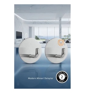 Mey İthalat® 2'li Banyo ve Mutfak Askı Seti - SUS304 Lazer Kesim Çelik Ultra Güçlü Yapışkanlı Askı