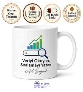SEO Uzmanına Özel Tasarım Kupa Bardak Google Analitik Hediye