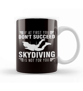 Skydiving Parachuting Skydiver Flying Parachute Airplane Sky Kupa Bardak Porselen
