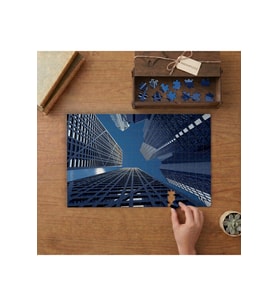 Yüksek Binalar- Mavi Gökyüzü Tasarımı 240 parça Ahşap Puzzle Ahşap Kutuda MP00975