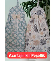 ENROSE Avantajlı İkili Poşetlik ( Turkuaz Varak Desenli+ Kar Taneli)