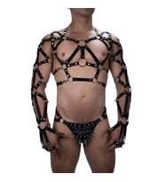 Lastik Göğüs Ve Çivili Külot Harness Takım (Siyah)