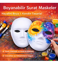 Nessiworld Boyanabilir Surat Model Maske – Lastikli  Kendin Tasarla (Krem)