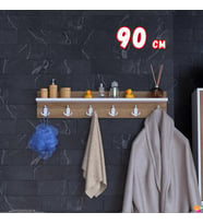 Modilayn Kedi Serisi 86,4x18 cm 6’lı Banyo Askısı Seti  18 Kancalı Raflı Düzenleyici Yer Tasarrufu.