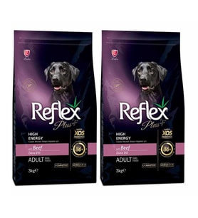 Reflex Plus Yüksek Aktiviteli Dana Etli Yetişkin Köpek Maması 3 Kg 2 Adet