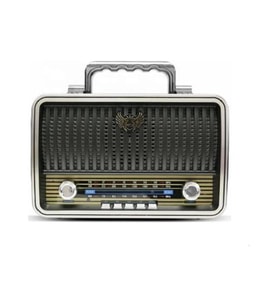 KM Retro Nostaljik Radyo Bluetooth Vintage Gri