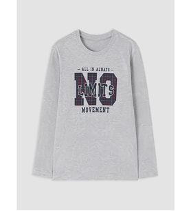 LCW Kids Gri Uzun Kollu Erkek Çocuk Pijama Üst