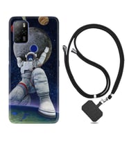 Omix X300 X500 X400 X600 X700 Kılıf Boyun Askılı Silikon Astronot ve Dünya 1759