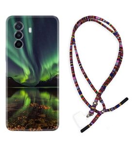 Huawei Nova Y70 Y90 Nova 9 SE  Kılıf Boyun Asklı Rasta Silikon Kuzey Işıkları 1327