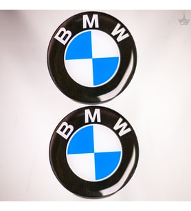 Grippatch BMW Siyah 5x5 cm Premium Damla Logo – 2’li Poliüretan 3D Logo-Amblem Seti