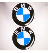 Grippatch BMW Siyah 5x5 cm Premium Damla Logo – 2’li Poliüretan 3D Logo-Amblem Seti