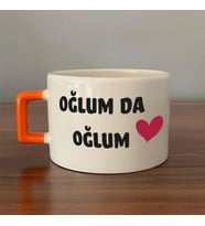 Oğlum Da Oğlum Baskılı Turuncu Kulplu C Fincan