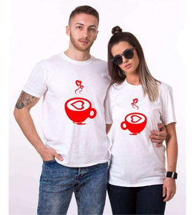 Tshirthane Sıcacık Aşk Sevgili Kombinleri Tshirt Kombini (Tek Ürün Fiyatıdır.)