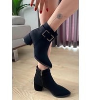 Kadın York Siyah Zümrüt ( 6 cm ) Topuklu Sivri Burun Bot
