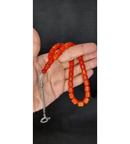 SIKMA ÇUBUK KEHRİBAR TESBİH TURUNCU RENK KAPSÜL KESİM T-433 (Çok Renkli)