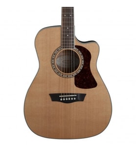 Washburn HF11SCE Heritage 10 Elektro Akustik Gitar (Profesyonel - Folk/Grand Concert Kasa)  Masif Sedir Üst Kapak, İnce Bel Yapısı ile Konforlu Çalım, Fishman Preamp Sistemi  Ölçüler: 648 mm Skala Uzunluğu