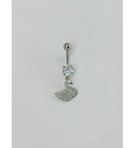 Kuğu Detaylı Göbek Piercing - Pg0100