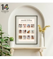Stüdyo 14 Kişiye Özel İlk Yılım Kolay Bebek Tablosu ( 12 aylık bebek tablosu ) Yeni doğan Hediye - bebek hediye