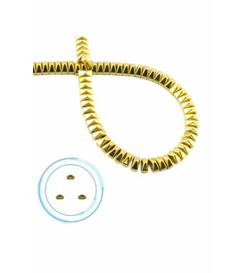 Hematit Doğal Taş Parlak Altın Sarı Piramit Kesim Çift Delik 6x3mm Dizi [AA]