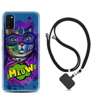 Samsung M21 M22 M23 M30 M31S M32 Kılıf Boyun Askılı Silikon Super Meow 1715