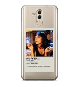 Huawei Mate 20 Lite Uyumlu Pulp Fiction Minimalist Poster Desenli Şeffaf Telefon Kılıfı