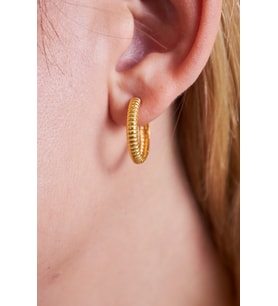18k Altın Kaplama Spiral Formlu 925 Ayar Gümüş Kadın Halka Küpe VKP-7497 - Ventino
