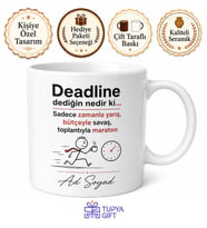 Proje Yöneticisine Deadline Esprili Stres Azaltıcı Kupa Bardak Hediye