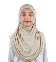 Pratik Hazır Geçmeli Boneli Çocuk Şal Bej
