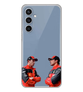 Samsung Galaxy S23 FE Uyumlu Carlos Sainz ve Charles Leclerc Formula 1 Desenli Şeffaf Kılıfı