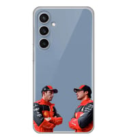 Samsung Galaxy S23 FE Uyumlu Carlos Sainz ve Charles Leclerc Formula 1 Desenli Şeffaf Kılıfı