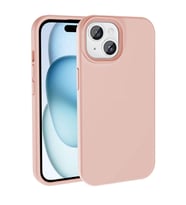 iPhone 13/14 Kılıf Magsafe Şarj Özellikli Sıvı Teknolojili Silinebilir Sert Kivi Kapak (Pembe)