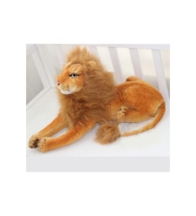 Kükreyen Sesli Aslan Peluş 35 cm (Kahverengi)