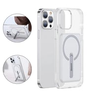 Baseus iPhone 13 Pro Max 6.7 Manyetik Magsafe Standlı Silikon Kılıf-(5775) - GLST6000-7522 (Şeffaf)