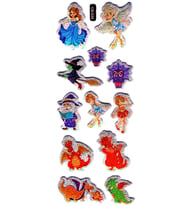 Sticker Kabartmalı Sticker Defter, Planlayıcı Etiket - (cb-534) 16x7 cm- Prenses, Peri