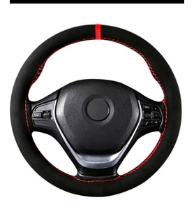 Opel Vectra B Kasa Uyumlu Alkantara Dikmeli Direksiyon Kılıfı Kırmızı Yüzüklü