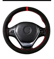 Opel Vectra B Kasa Uyumlu Alkantara Dikmeli Direksiyon Kılıfı Kırmızı Yüzüklü