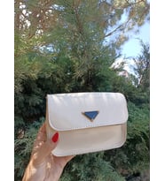 Mini Kutu Askılı El ve Omuz Çantası (Krem)