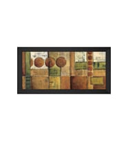Soyut Şekiller Motifli Kanvas Tablo 50 x 70 cm Gold Çerçeve