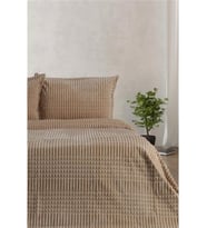 Merinos Modern Line 3 Parça Çift Kişilik Battaniye Seti Mocha (Sütlü Kahve)