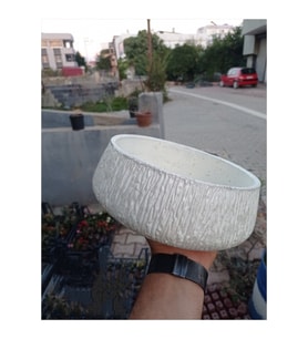 Mermer tozundan yapılma beton bonsai ve aranjman saksısı