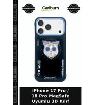 iPhone 17 Pro / 18 Pro MagSafe Uyumlu 3D Kılıf Kedi Detaylı Aksesuar Cep Aksesuarı