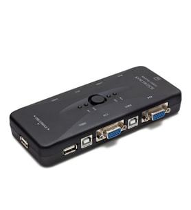 Vga Usb Kvm Swıtch 4 In 1 Out + 4 Port Usb Console - Sıyah HD230